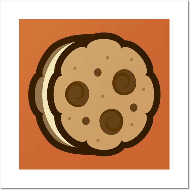 Kawaii Chocolate Chip Cookie Wall Art by Designeroos